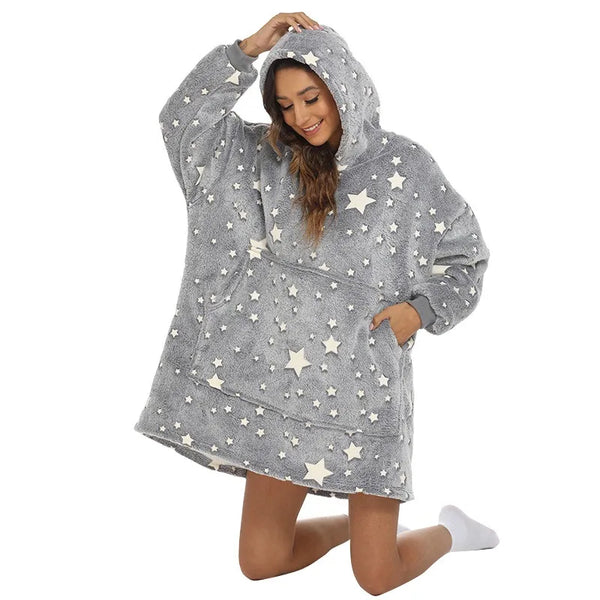 Fluffy Hoodie Deken - Shining Stars