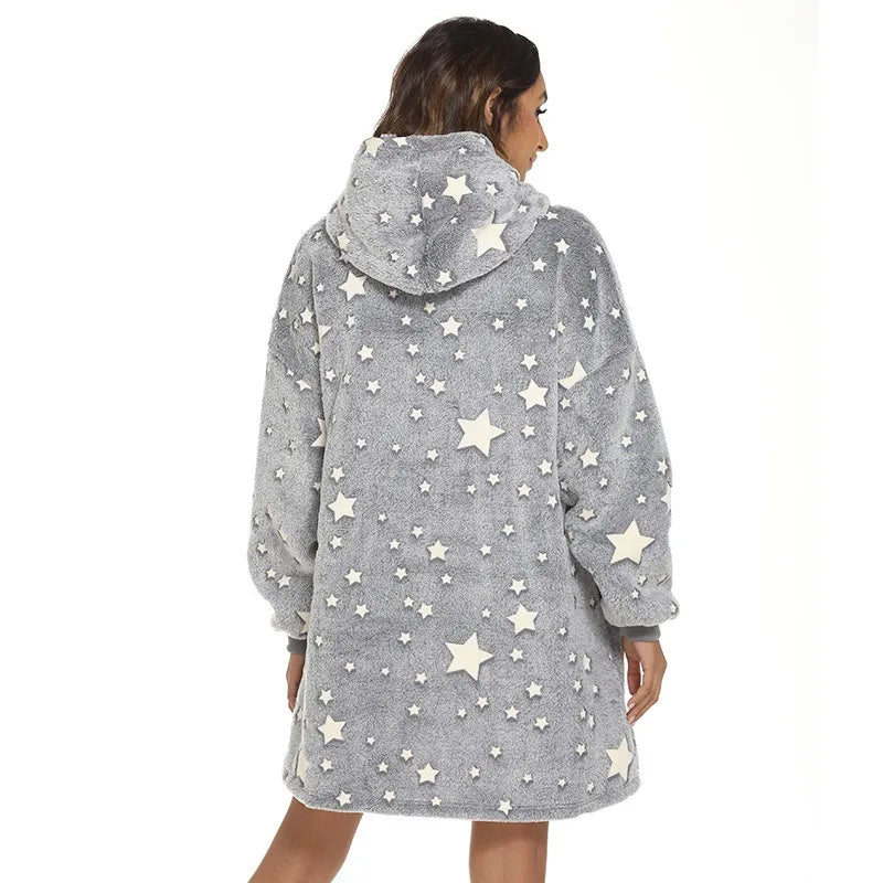 Fluffy Hoodie Deken - Shining Stars