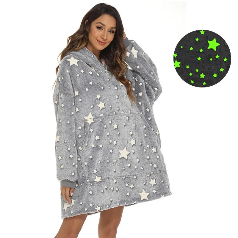 Fluffy Hoodie Deken - Shining Stars